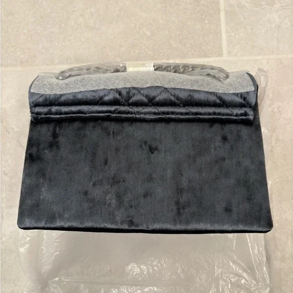 Kurt Geiger Gunmetal Grey Mini Velvet Brixton Shoulder Bag - Picture 6 of 13